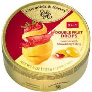 Леденцы Cavendish Harvey с жидким центром Double Fruit Lemon with Strawberry 175гр 1/9